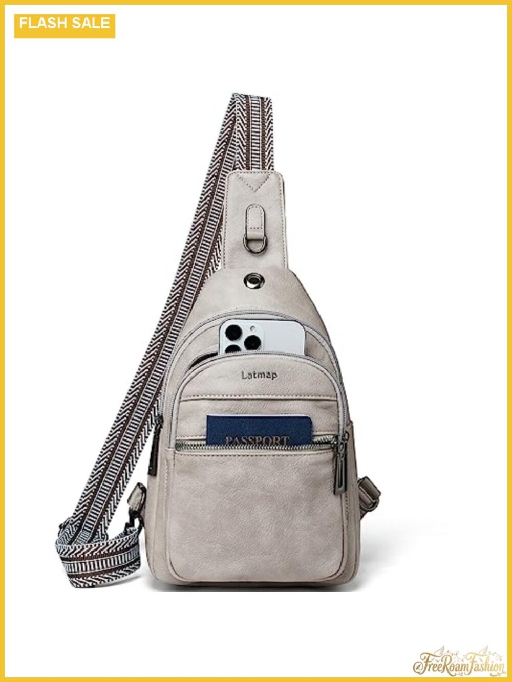 Faux Leather Sling Bag Anti Theft Crossbody Daypack Fanny Pack